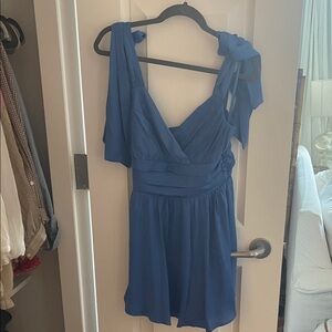 Tie Shoulder Blue Dress NWT